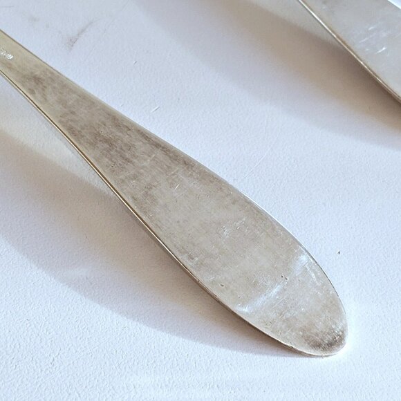Vintage Reed & Barton EPICURE Silverplate Serving Utensils 9" fork spoon set vin - Picture 8 of 11